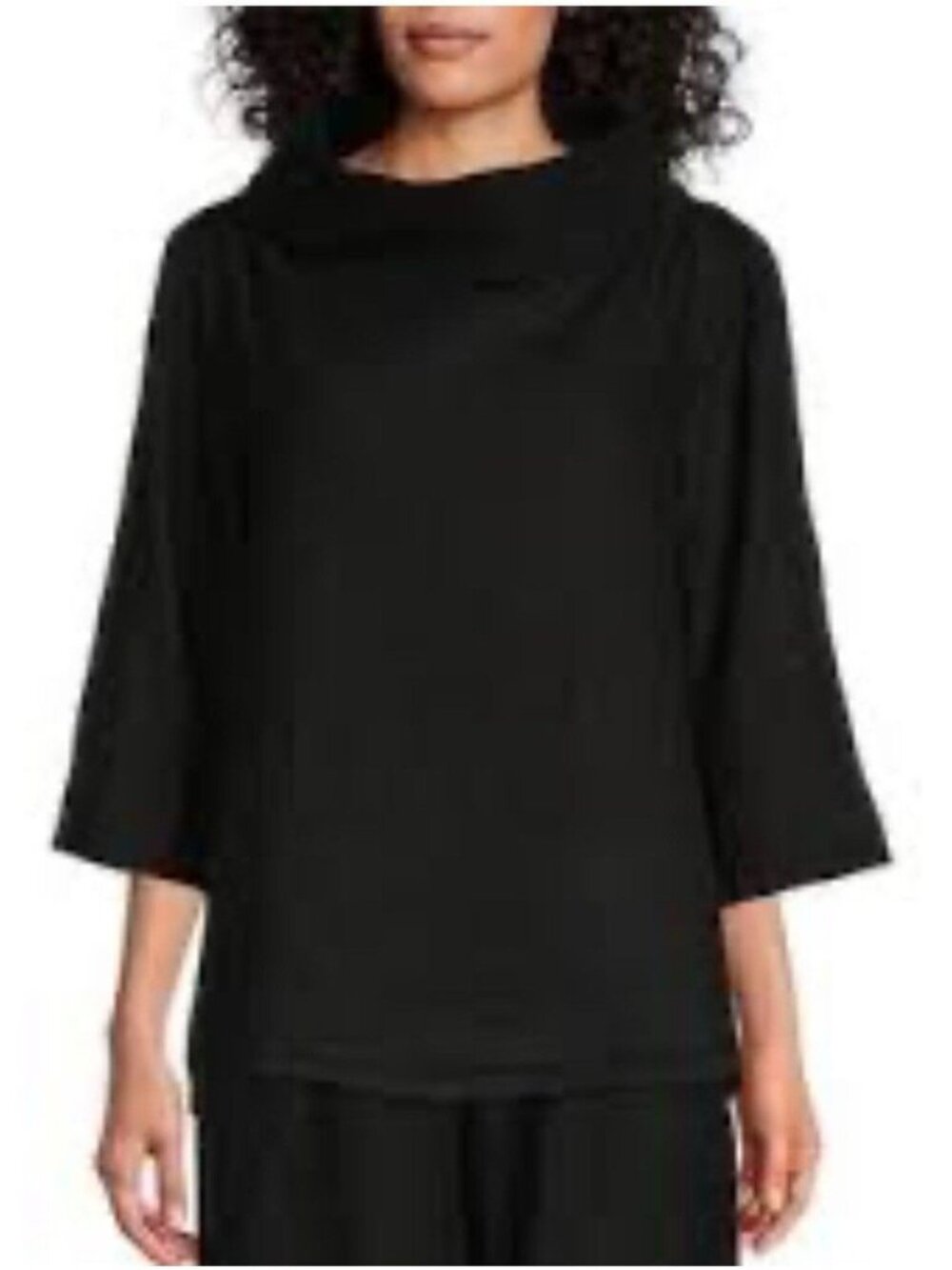 Bryn Walker Cotton Gauze 3/4 Sleeve Etta Shirt In Black S